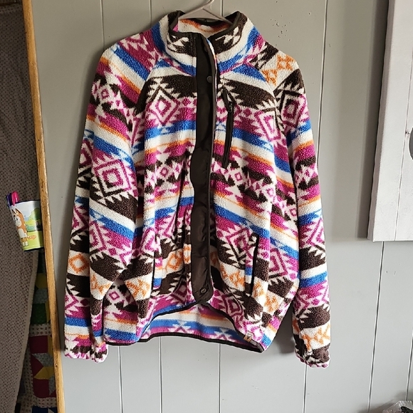 Colorful Geometric Pattern Women's Jacket - Picture 1 of 4